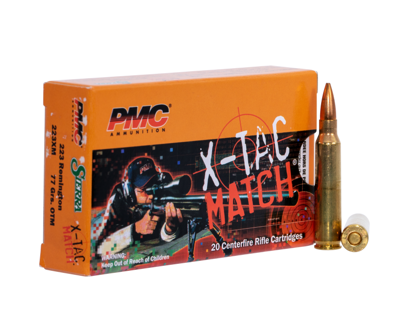 111494.png PMC Ammunition X-Tac Match Brass .223 Rem 77 Grain 20-Rounds OTM - Image 1
