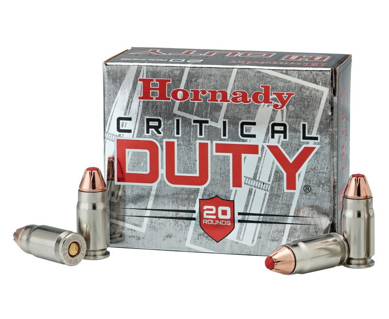 90488.png Hornady Critical Duty Handgun Ammo Nickel 9mm 25-Rounds 135 Grain FlexLock - Image 1