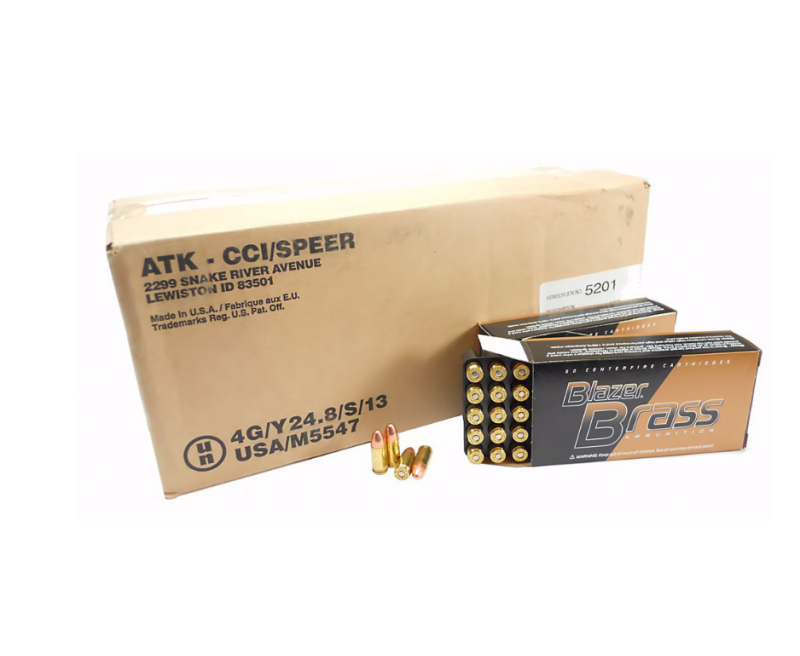 CCI-Ammunition-Blazer-Brass-9mm-FMJ-5201-10076683052015.png CCI Blazer Brass Handgun Ammunition 9mm Luger 124 gr FMJ 1000/box - Image 1