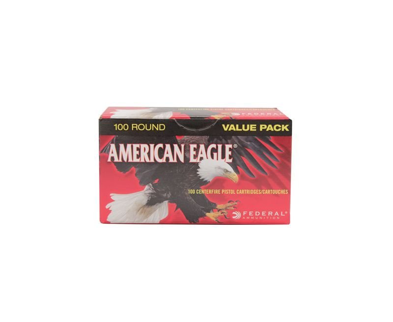 Federal-American-Eagle-115-Grain-FMJ-AE9DP100-029465062477.jpg_1.jpg Federal American Eagle 115 Grain FMJ Brass 9mm 100Rds - Image 1