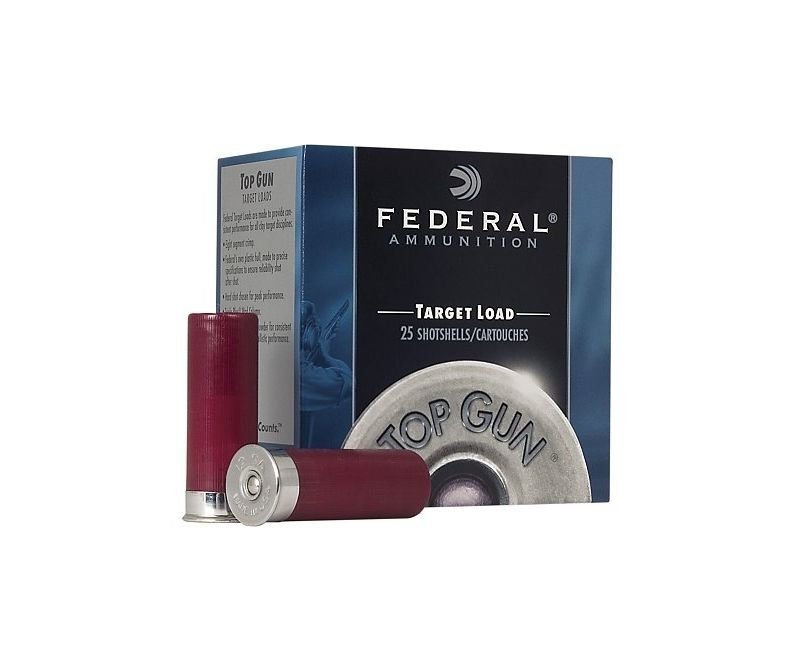 Federal-Top-Gun-Target-Load-TG1218-029465025922.jpg_1.jpg Federal Top Gun Target Load 12GA 2.75-inch 1oz #8 Shot 25Rds - Image 1