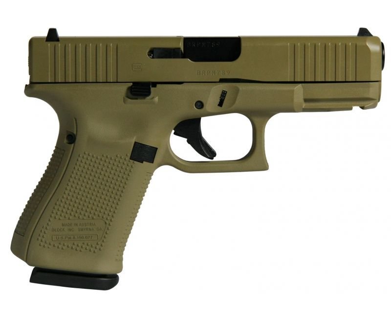 Glock-19-Gen5-GLPA195S203FDE-724235016482.jpg Glock 19 Gen5 Flat Dark Earth 9mm 4.02" Barrel 15-Rounds - Image 1