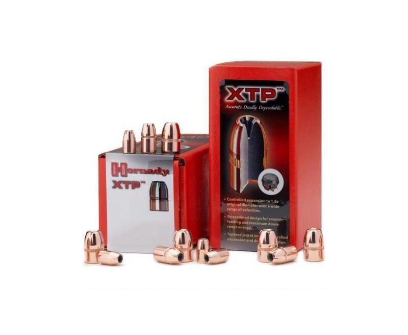 Hornady-XTP-Jacketed-Pistol-Bullets-35571-090255200225.jpg_2.jpg Hornady 9mm Caliber .355" Diameter 124 Grain XTP Hollow Point Bullet 100 Count - Image 1