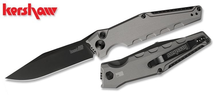 Kershaw-Launch-Knife-7900GRYBLK-087171048574-1.jpg-1.jpg Kershaw Launch 7 Automatic Knife Gray Handle - 3.7" Plain Clip-Point Blade - Image 1