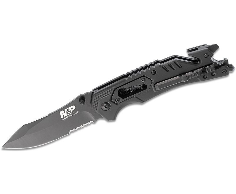 Smith-and-Wesson-M-P-Spring-Assisted-Dual-Knife-Tool-1100078-661120076261.jpg.jpg Smith & Wesson M&P Assisted Open Knife & Tool - 3.5" Clip Point Partially Serrated Blade - Image 1