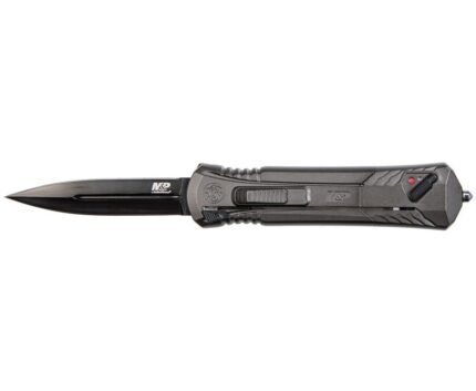 Smith and Wesson OTF Knife Grey - 3.5" Plain Dagger Blade
