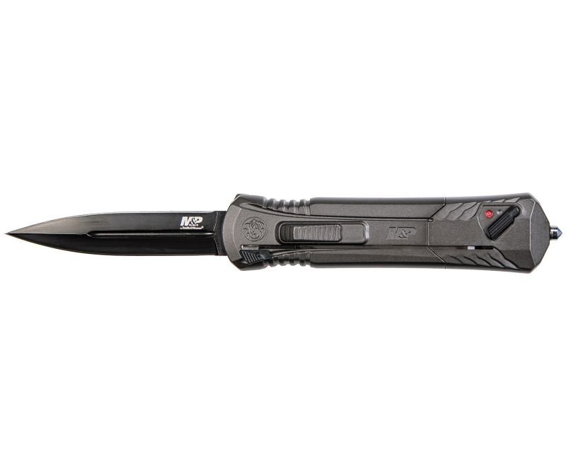 Smith-and-Wesson-OTF-Spring-Assisted-MPOTF10G-661120413691.jpg.jpg Smith and Wesson OTF Knife Grey - 3.5" Plain Dagger Blade - Image 1