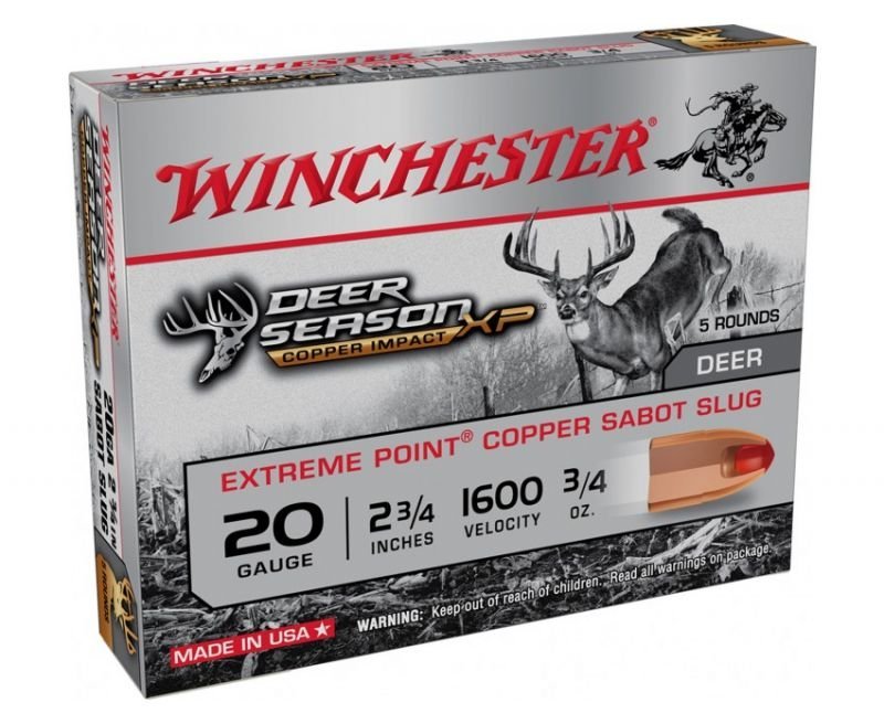 Winchester-Deer-Season-X20DSLF-020892025844.jpg Winchester Deer Season Slug Shotgun Shells 20 Gauge 2.75" Chamber 5 RDs - Image 1