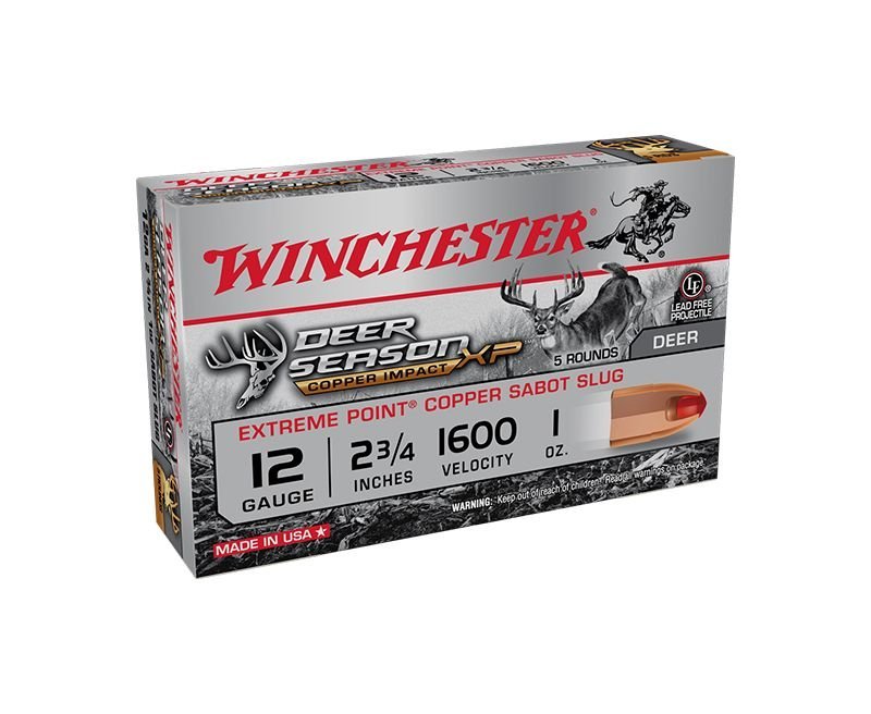 Winchester-Deer-Season-XP-Copper-Slugs-X12DSLF-020892025820.jpg Winchester Deer Season XP Copper Slugs 12 Gauge 5 RDs 2.75" Chamber - Image 1