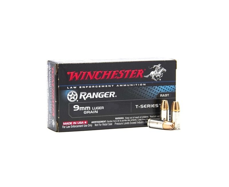 Winchester-Ranger-RA9T-020892210462.jpg Winchester Ranger 9mm Luger 147 Grain 50 Rounds T-Series Jacketed Hollow Point - Image 1