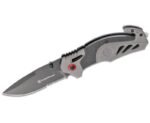 Smith and Wesson Rescue Grey Folding Knife - 3.27" Grey Plain Drop Point Blade
