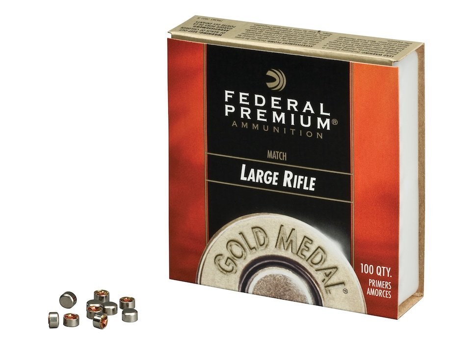 image_search_1617385650691.jpg Federal Premium Gold Medal Large Rifle Match Primers #210M Box of 1000 (10 Trays of 100) - Image 1